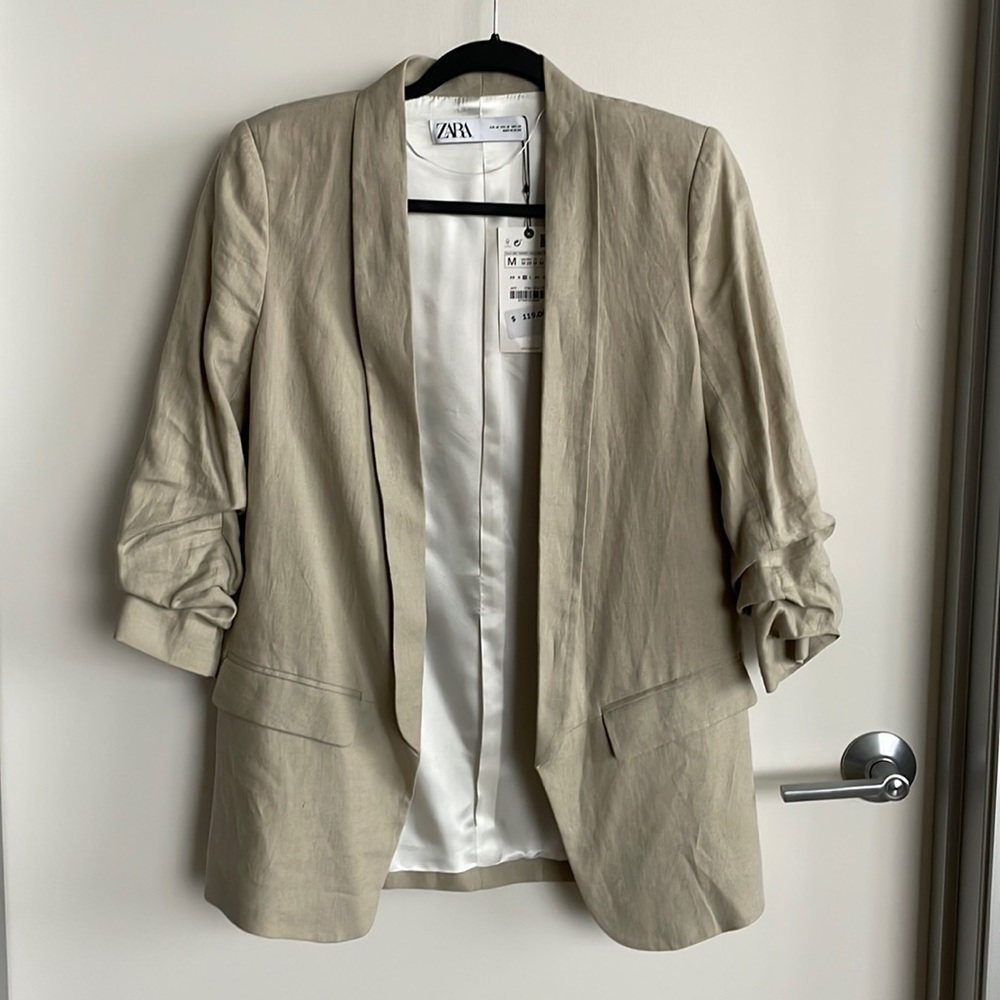 NEW with Tags Zara Linen Blazer - Size M